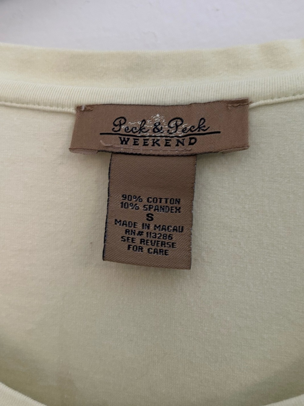 Peck & Peck Pale Green Three-Quarter Sleeve Top